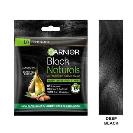 Garnier Black Naturals Shade - 1.0 Deep Black (20ml+20gm) image 2