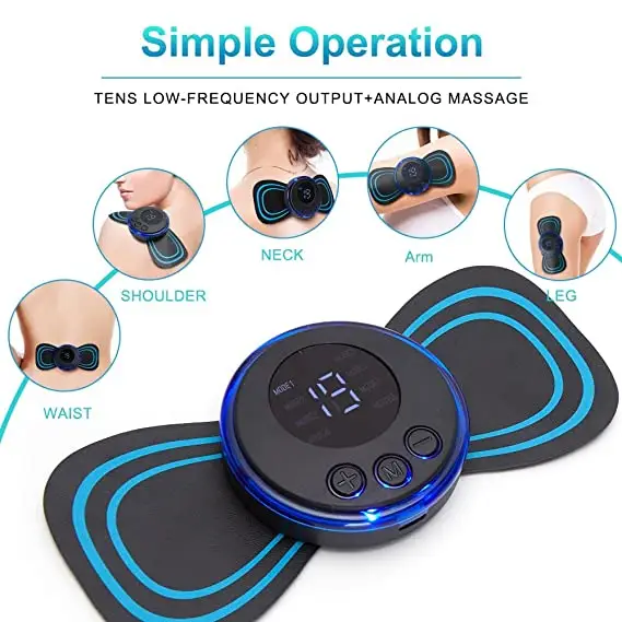 Portable Mini Electric Neck Massager EMS Massage Patch for Muscle Pain Relief image 4